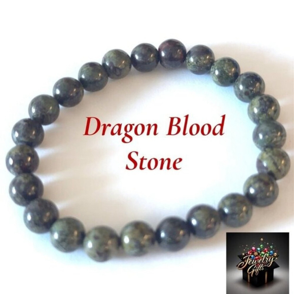Fashion Jewelry Jewelry - Dragon Blood Jasper 8mm Beaded Bracelet 7.48 Inch